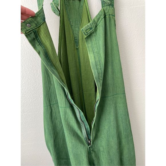 SOLD Free People We The Free Hunter Denim Overall in Spring Green Size Small - Picture 7 of 12